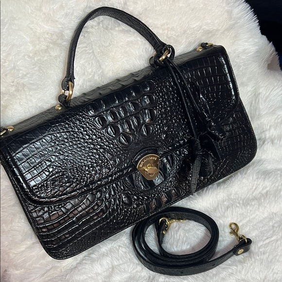 Brahmin Handbags - Brahmin Black Crocodile Embossed Handbag